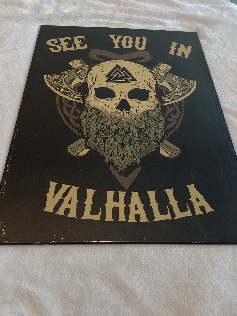🔥Displate Valhalla Metal Sign See You In Valhalla NEW Wall Decor Skull Norse